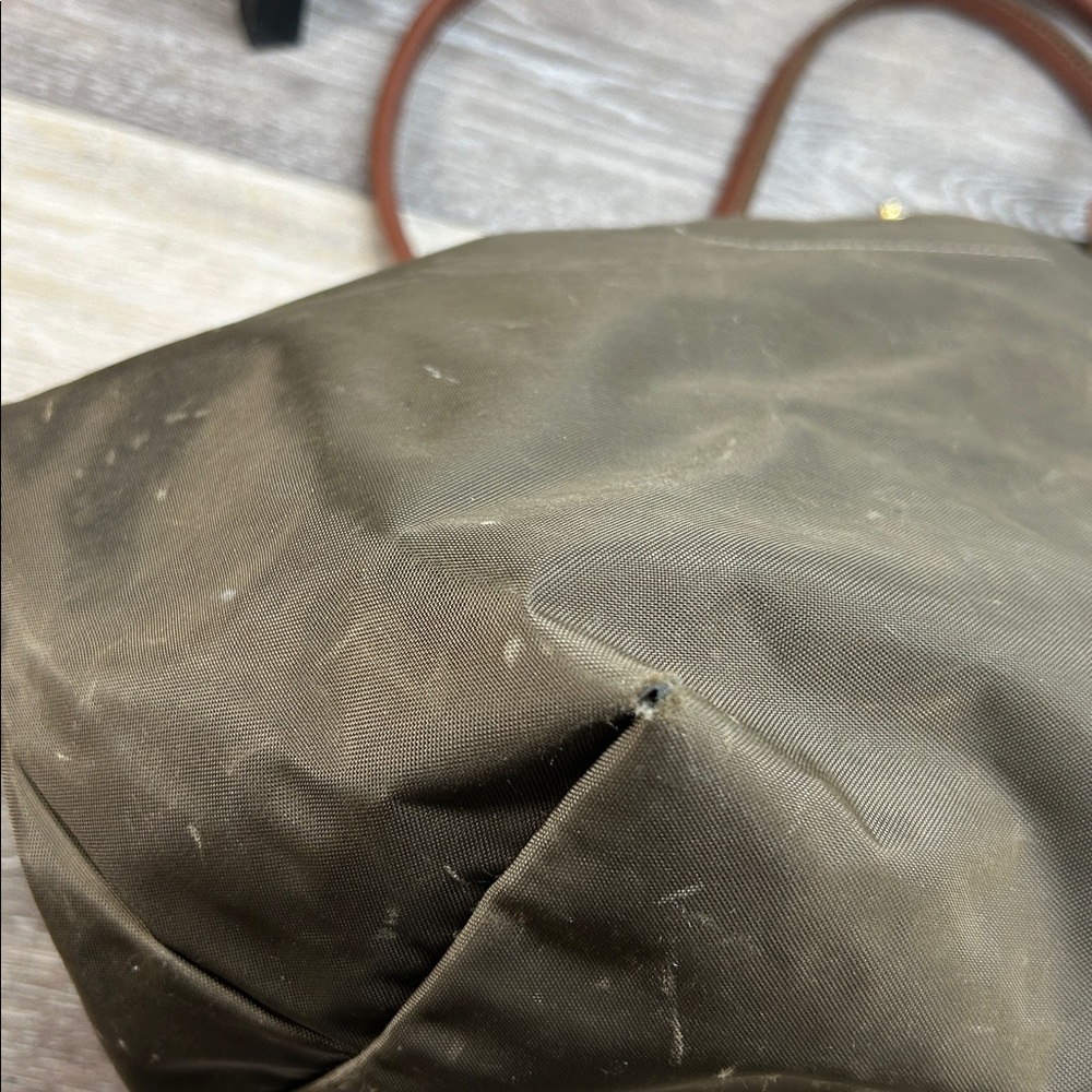 *Longchamp green brown le pilage large tote bag - Picture 12 of 14